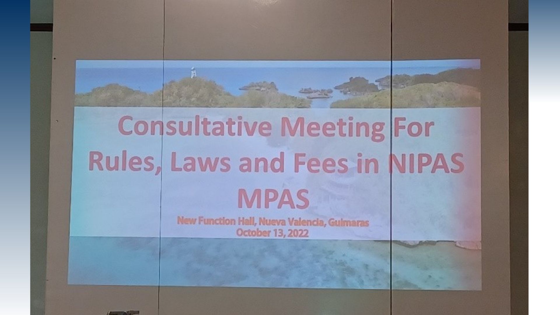 Strengthening Marine Protected Area Management: Consultative Meeting on Sustainable Coastal Tourism