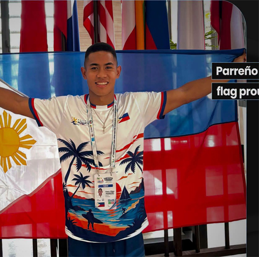 Parreรฑo secures 9th, bears PH flag proud in SEA open waters
