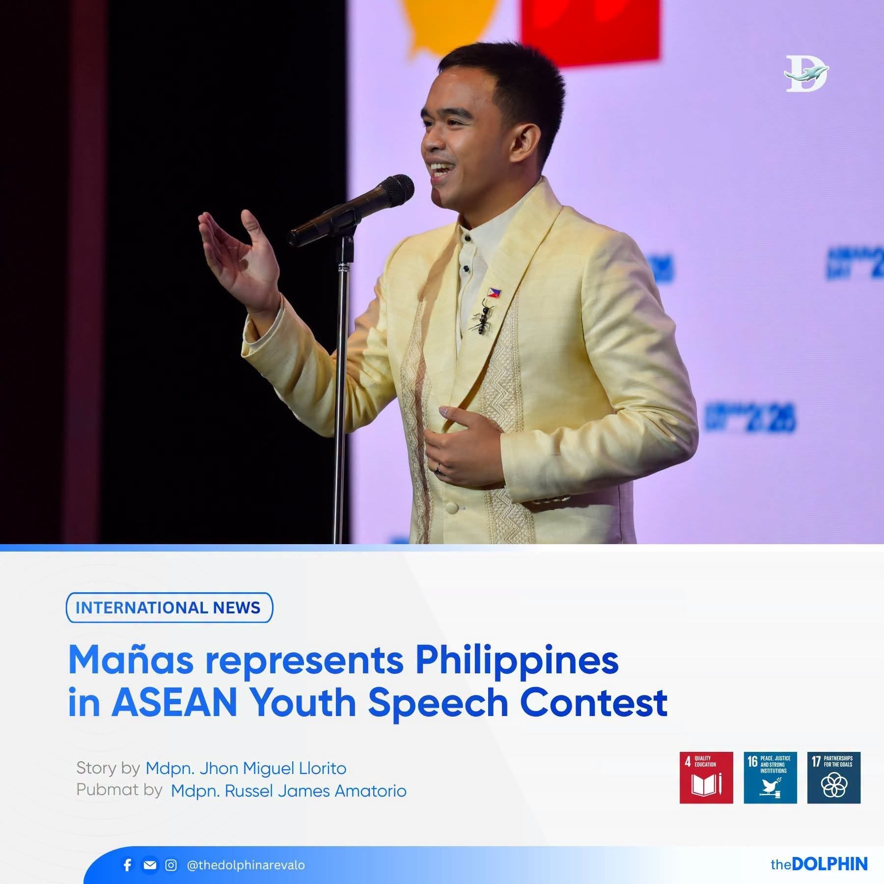 Mañas represents Philippines in ASEAN Youth Speech Contest