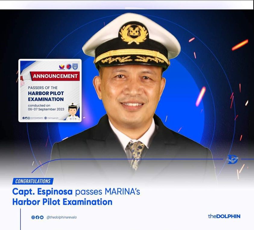 CAPT. ESPINOSA PASSES MARINA’S HARBOR PILOT EXAM