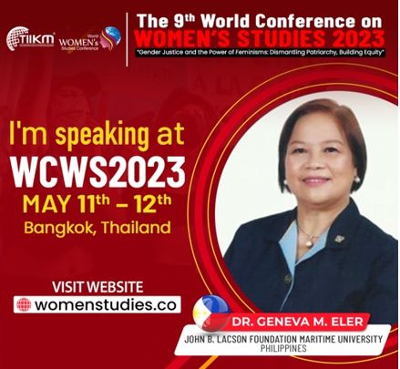 The 9th World  Conference on Women’s Studies (WCWS) 2023 in Bangkok Thailand on May 11-12th 2023