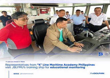REPRESENTATIVES FROM “K” LINE MARITIME ACADEMY PHILIPPINES VISIT JBLFMU’S TRAINING SHIP FOR EDUCATIONAL MONITORING