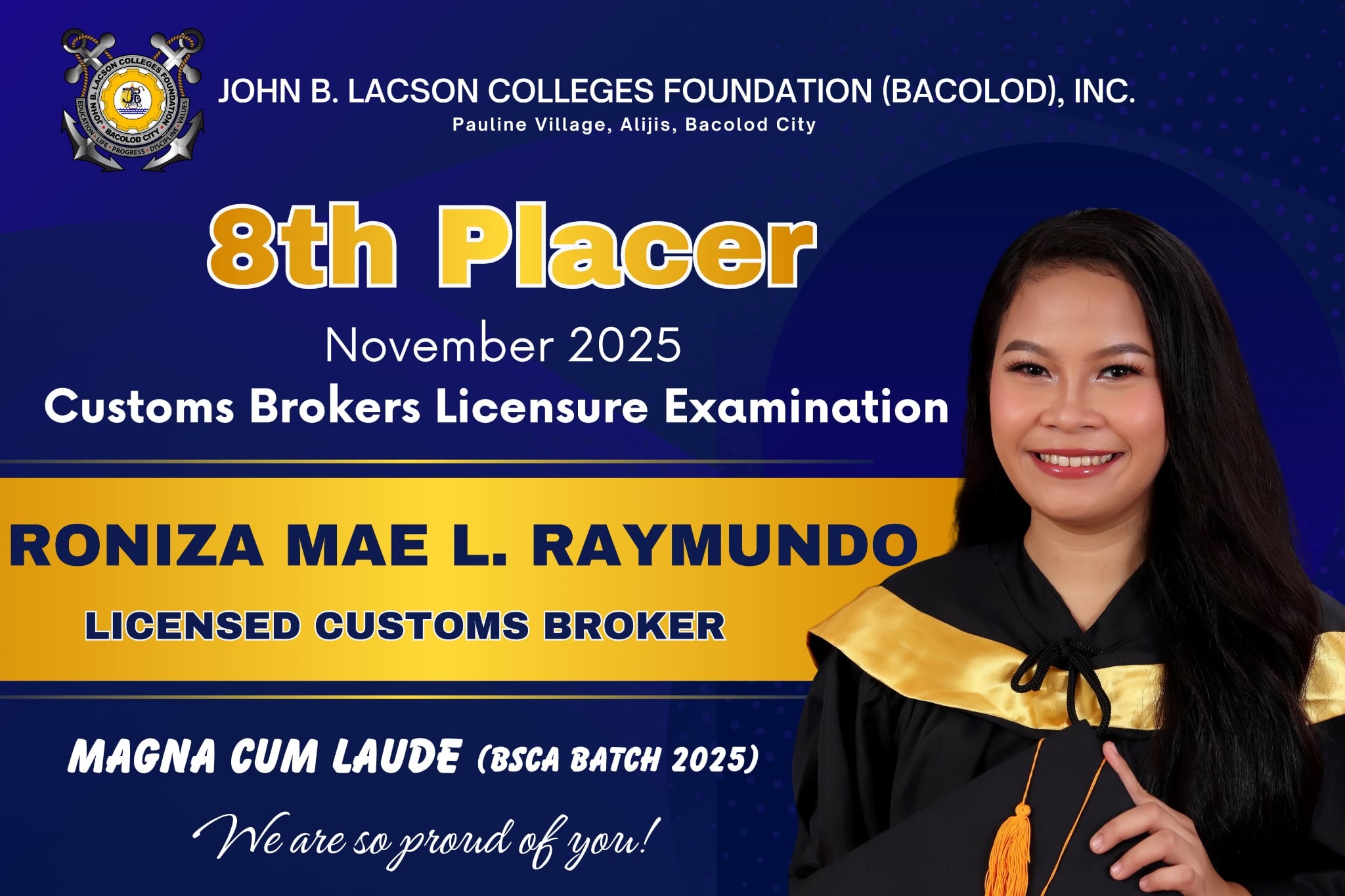 Congratulations to our CBLE 8th PLACER!