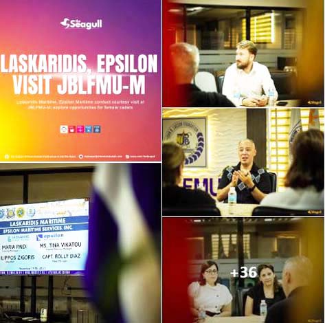 Laskaridis Maritime, Epsilon Maritime conduct courtesy visit at JBLFMU-M; explore opportunities for female cadets